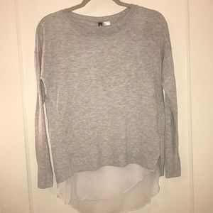 Gray slit-back , blouse sweater